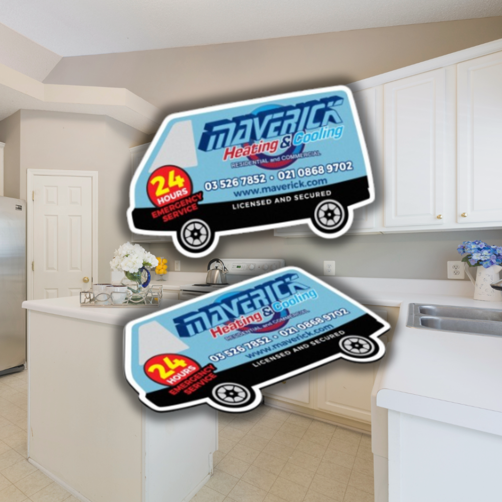 Fridge magnets with printed artwork near kitchen.